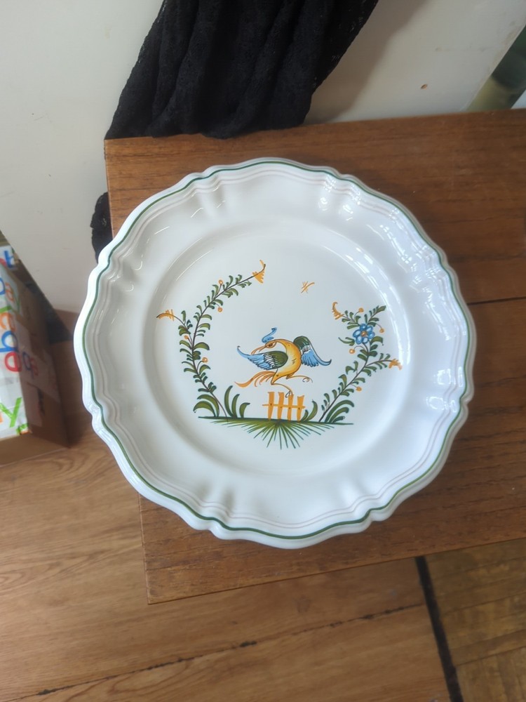 lallier a moustiers Faience Bird Majolica Wall Plate France