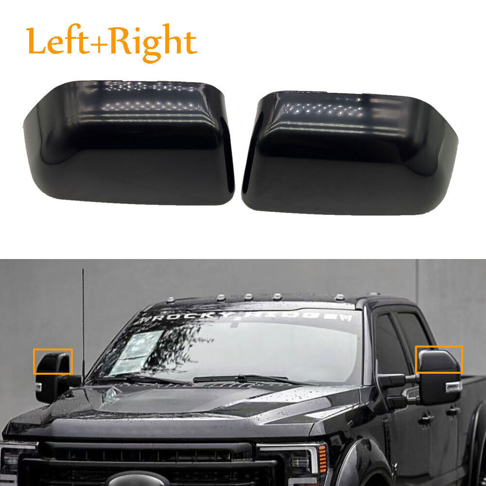 NEW Black Mirror Cover Cap Set For 2017-2022 Ford Super Duty F250 F350 F450 New
