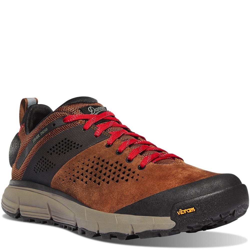 Danner Mens Trail 2650 Hiking Shoes Brown Red OrthoLite Comfort