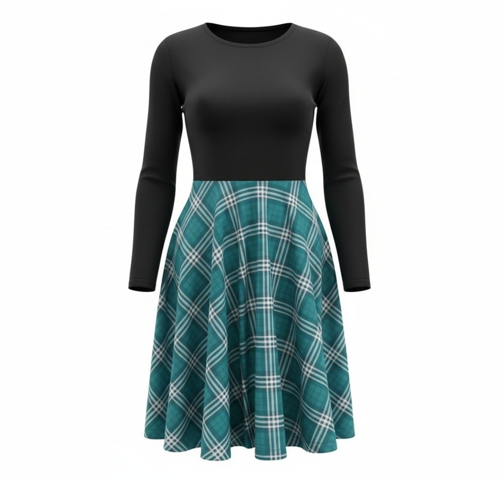Black and Blue/Green Plaid Kids Dress EUC Size 6/7