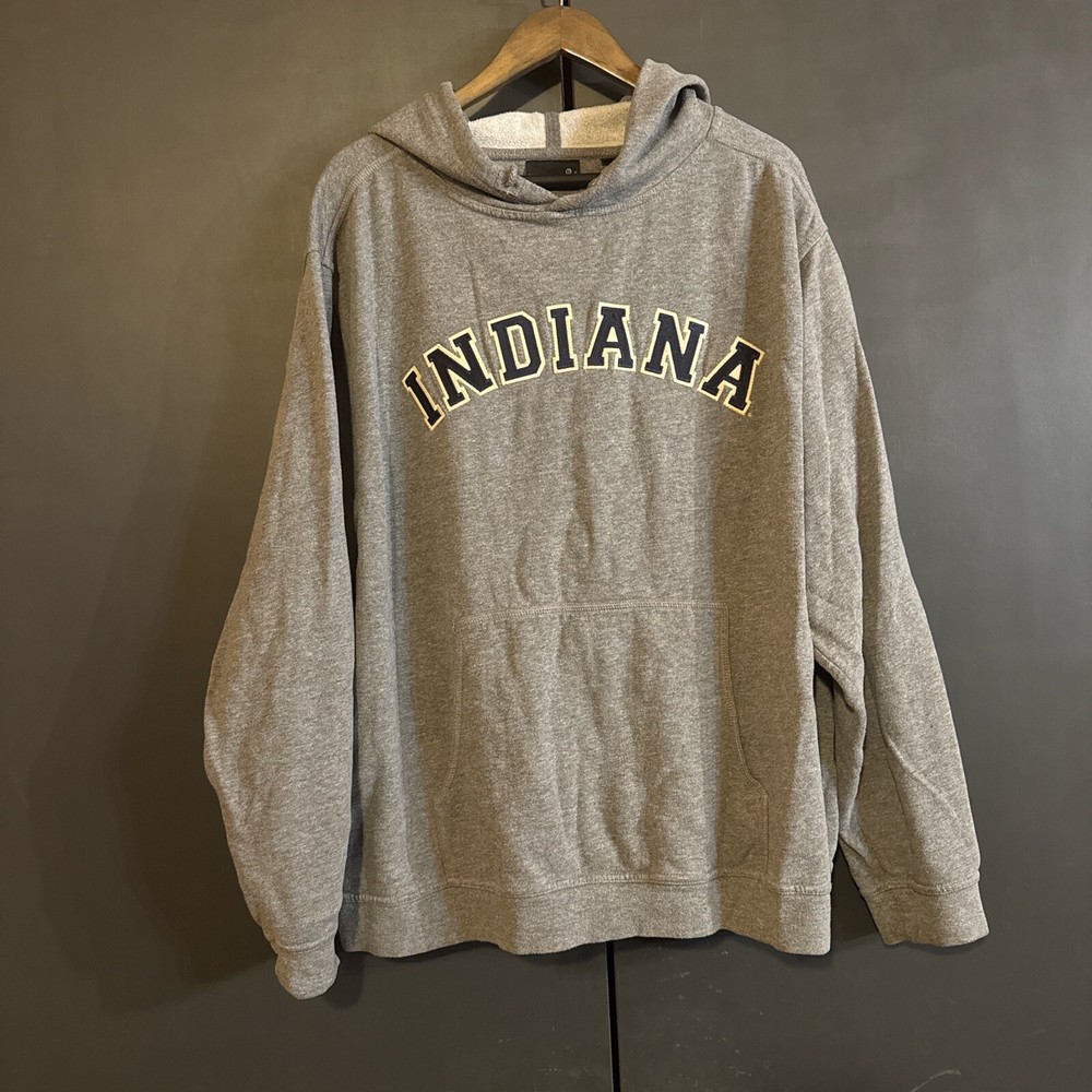 Vintage 90s Indiana Hoosiers University NCAA Spellout Hoodie Pullover in Size XL for Basketball Fans