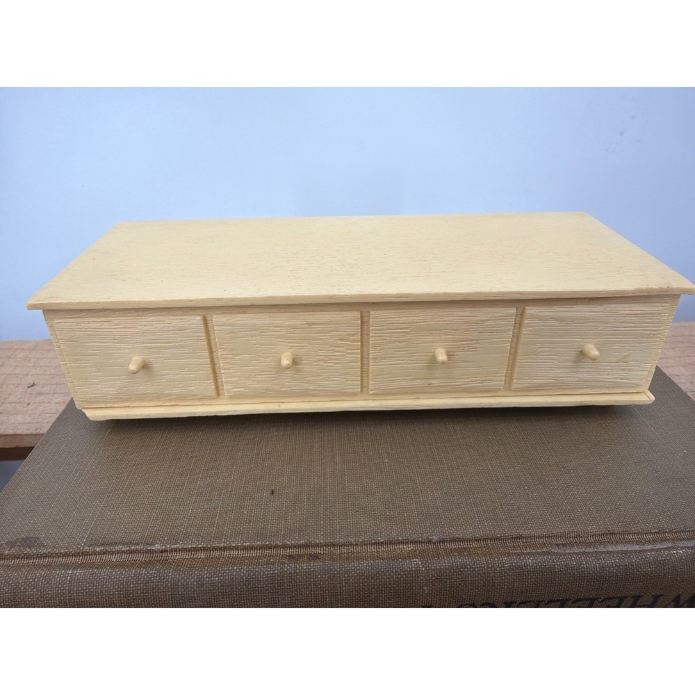 Vintage Susy Goose Barbie Doll Furniture Dresser Cream Faux Wood Grain 1960s