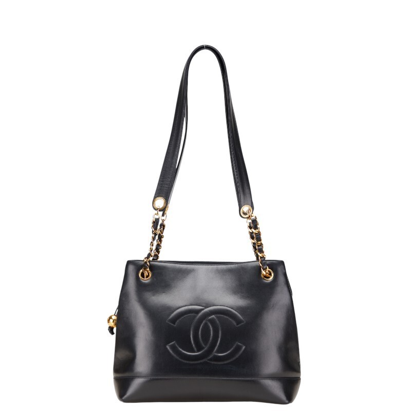 Chanel Coco Mark Lambskin Tote Bag 678772 Black