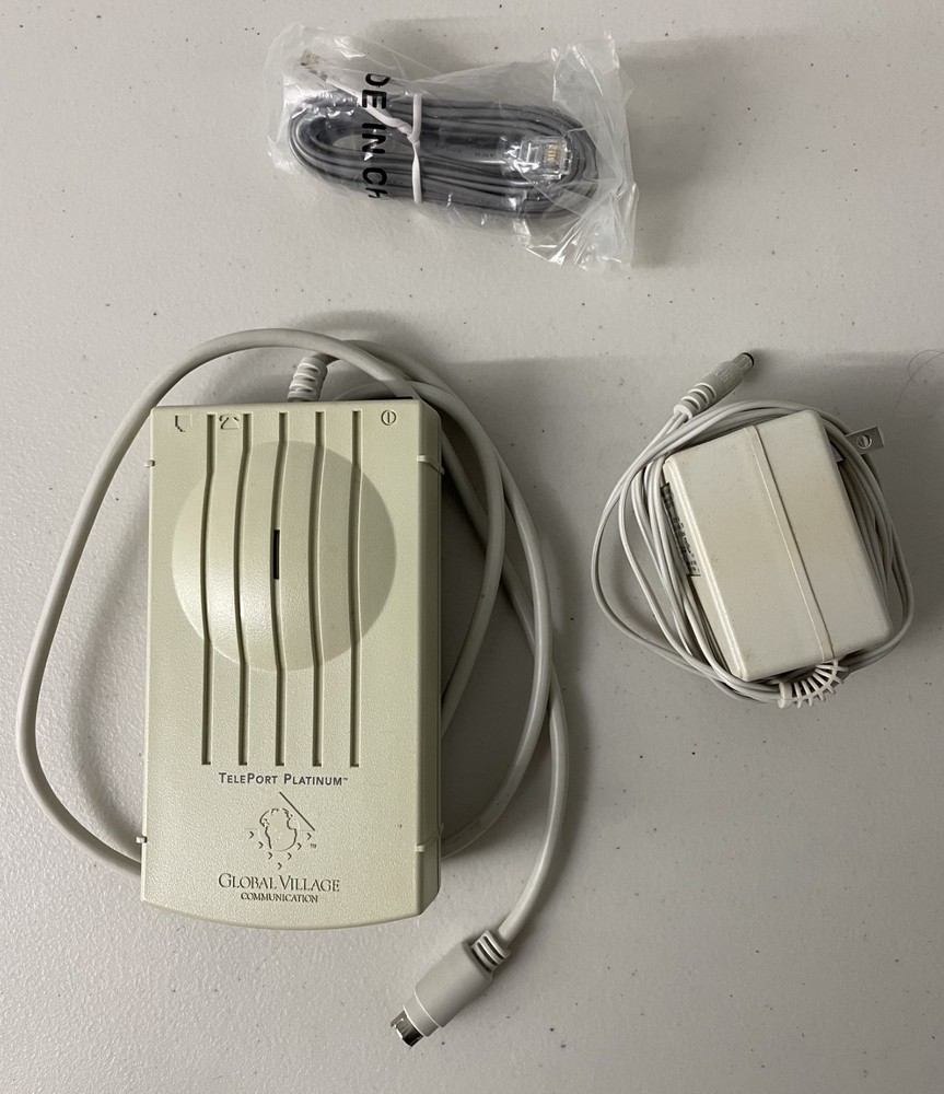 Vintage Global Village Macintosh Modem/Fax, Teleport Platinum A812, Power