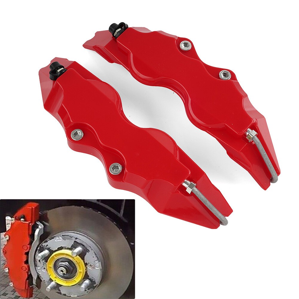 2x Red Universal Small Size 3D Style Car Auto Disc Brake Caliper Covers Set Kit