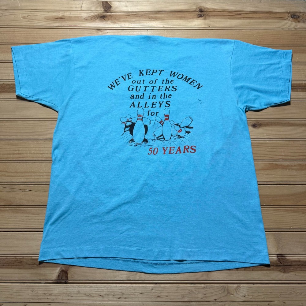Vintage 90s 1992 Troy Milton Funny Women's Bowling T-Shirt USA Made - Size XL