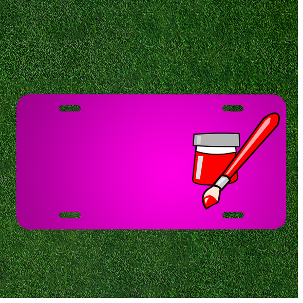 Custom Personalized Car License Plate With Add Names To Paint Brush Red
