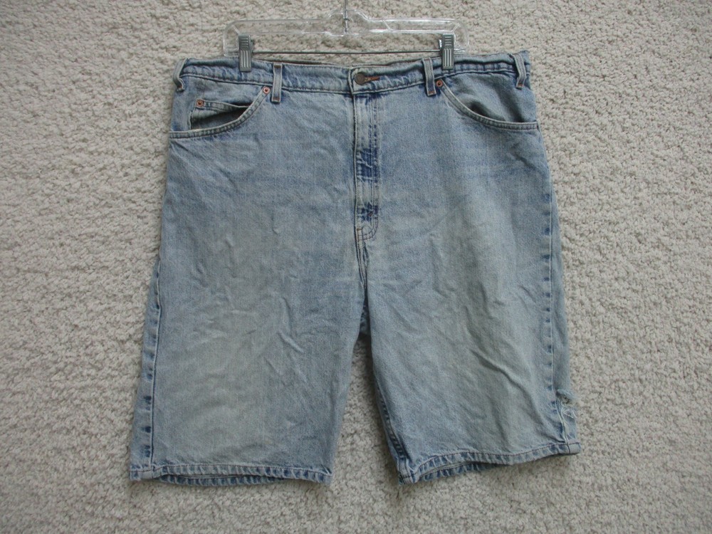VINTAGE Levis 550 Shorts 40 Mens Blue Denim Jeans Orange Tab Relaxed Fit Light