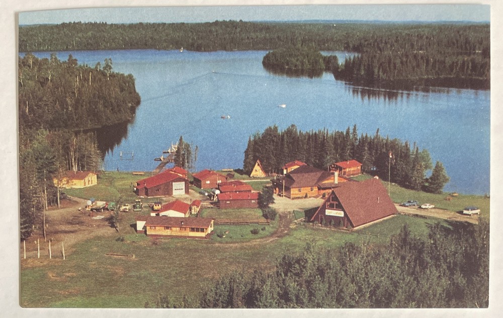 1977 Camp Of The Woods Missions Dinorwic Ontario Canada Aerial View Postcard