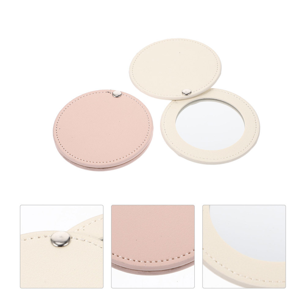 2 Pcs Portable Makeup Mirror with Light Lights Handheld Travel