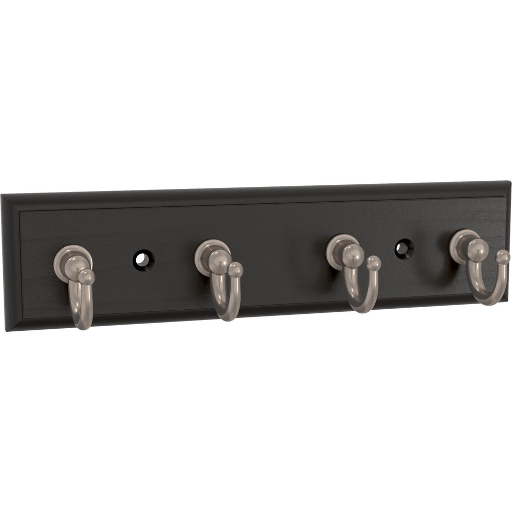 Matte Black 2-Pack Key Holder Wall Mount with 4 Hooks 7ft Small Item Rack