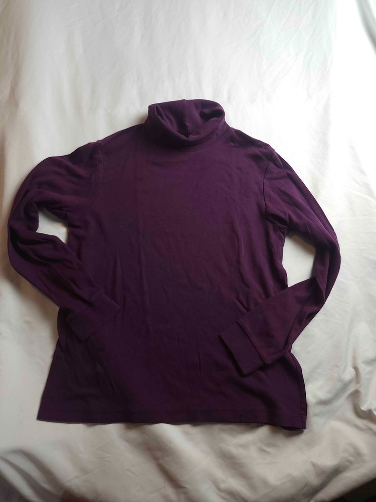 L.L. Bean Turtleneck Shirt Womens Medium Purple Long Sleeve Casual Gorpcore