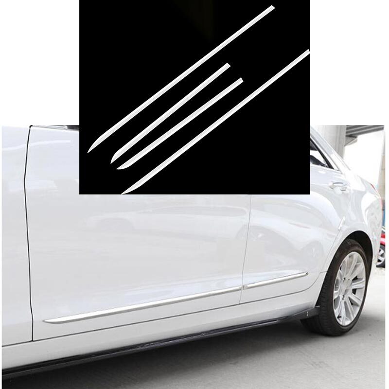 Silver Steel Side Door Guard Molding for 2013-2020 Cadillac ATS