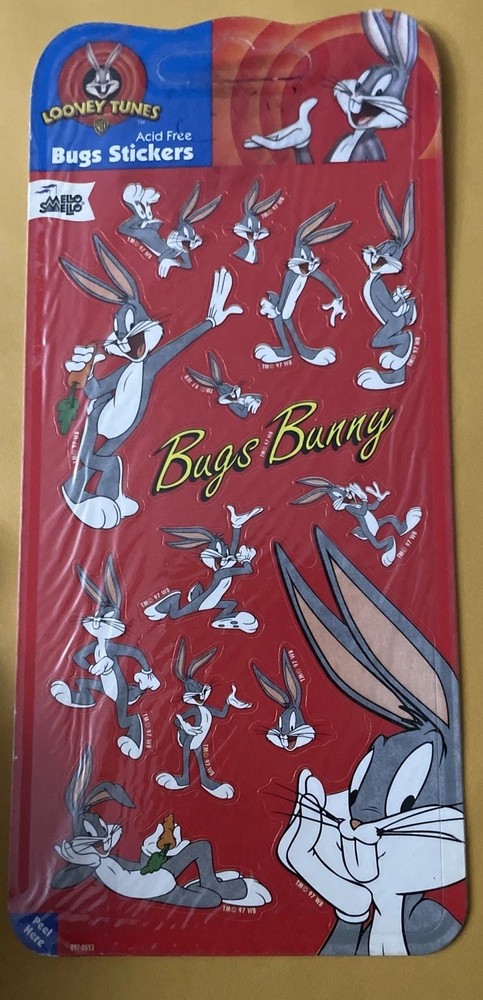 Vintage 1997 Looney Tunes Bugs Bunny Acid-Free Stickers New Unopened-image