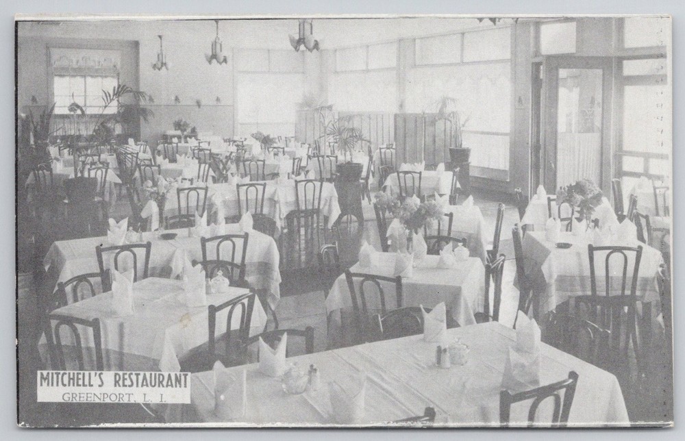 Mitchell's Restaurant Greenport Long Island NY Vintage RPPC Postcard