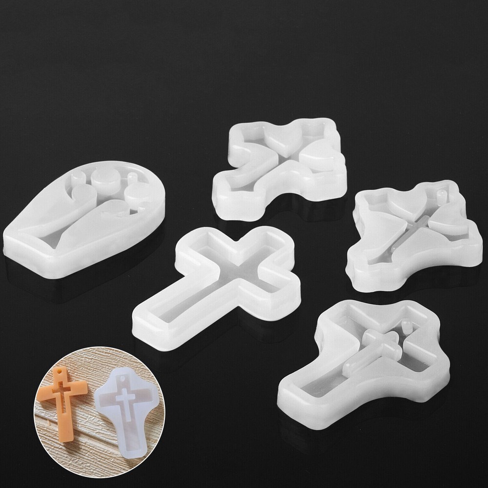 5-in-1 DIY Silicone Cross Resin Mold for Jewelry Making