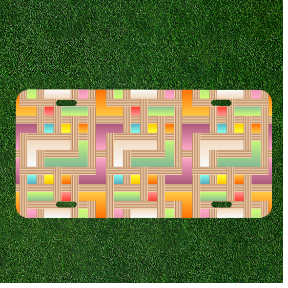Custom Personalized Car License Plate With Abstract Background Colorful