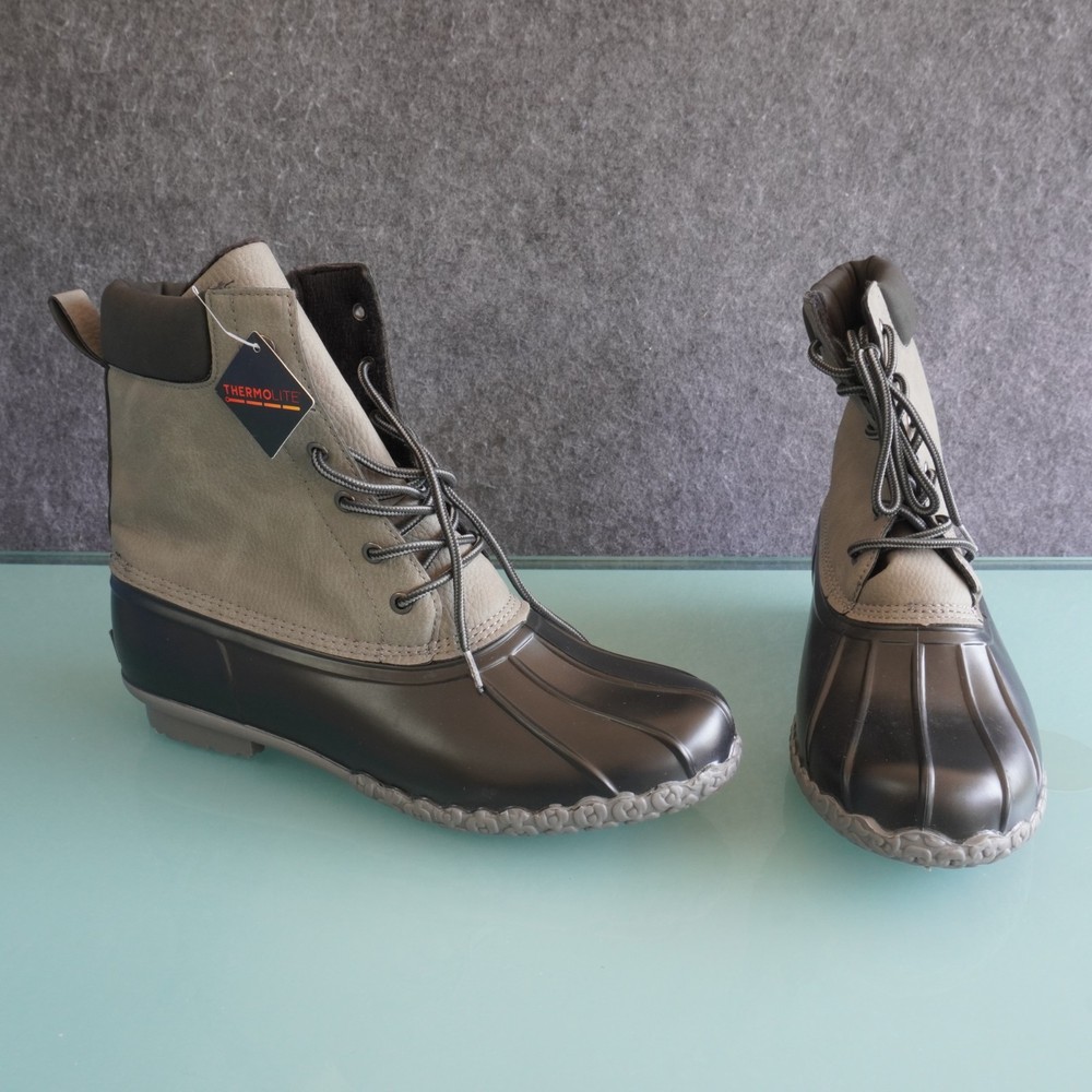 Weatherproof Vintage Adam II Duck Boots Men’s 12 Gray/Black Faux Fur Lined Duck