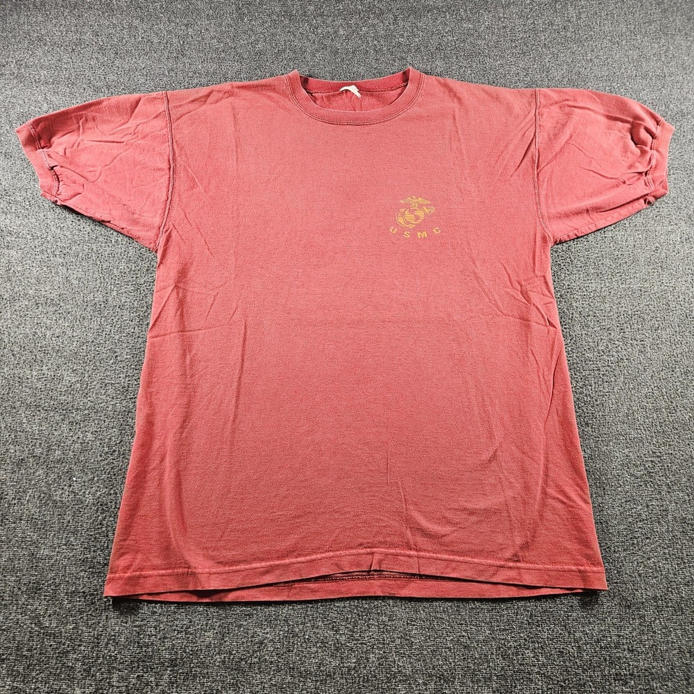 Marines Shirt Mens XL Red USMC Globe Eagle Anchor Graphic Tee T-Shirt Military
