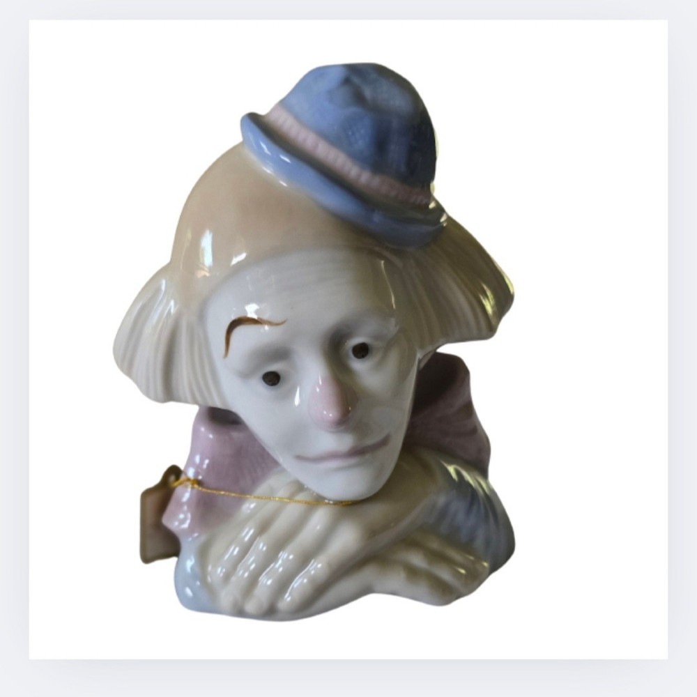 Vintage MEICO Sad Clown Paul Sebastian Porcelain Sad Clown Bust Figurine