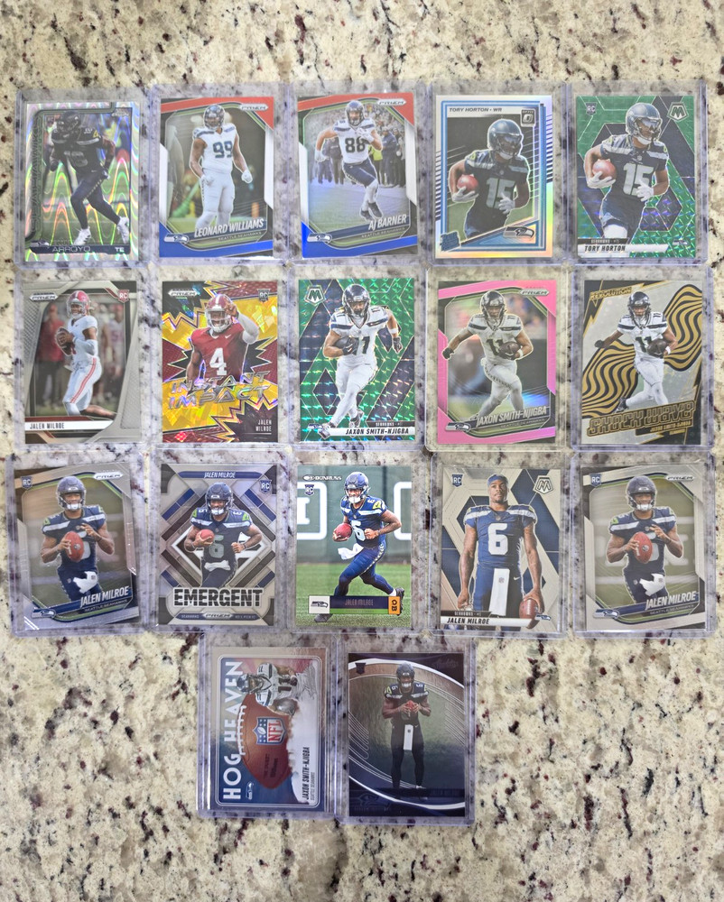 Seahawks NFL 17 Card Lot!! Jalen Milroe Jaxon Smith-Njigba Tory Horton