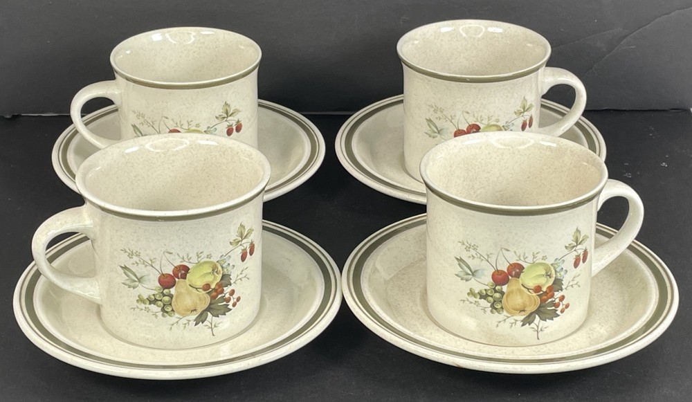 VTG Royal Doulton Cornwall Stoneware Cup Saucer Sets Mid Century England Set of