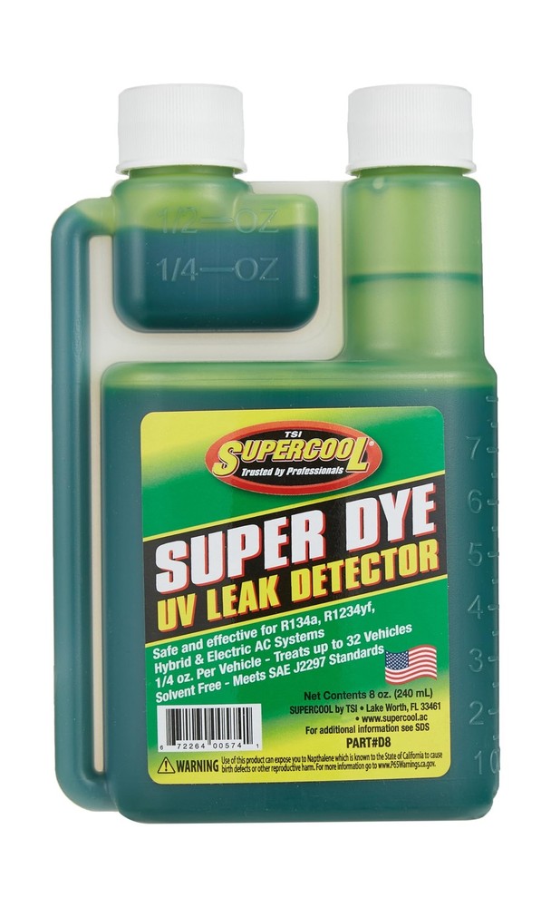TSI Supercool D8 A/C U/V Dye Green (Self Measure Bottle) 8oz - Treats 32 Vehi...-image