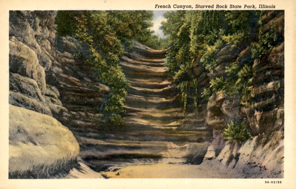 French Canyon, Starved Rock State Park, Illinois Postcard