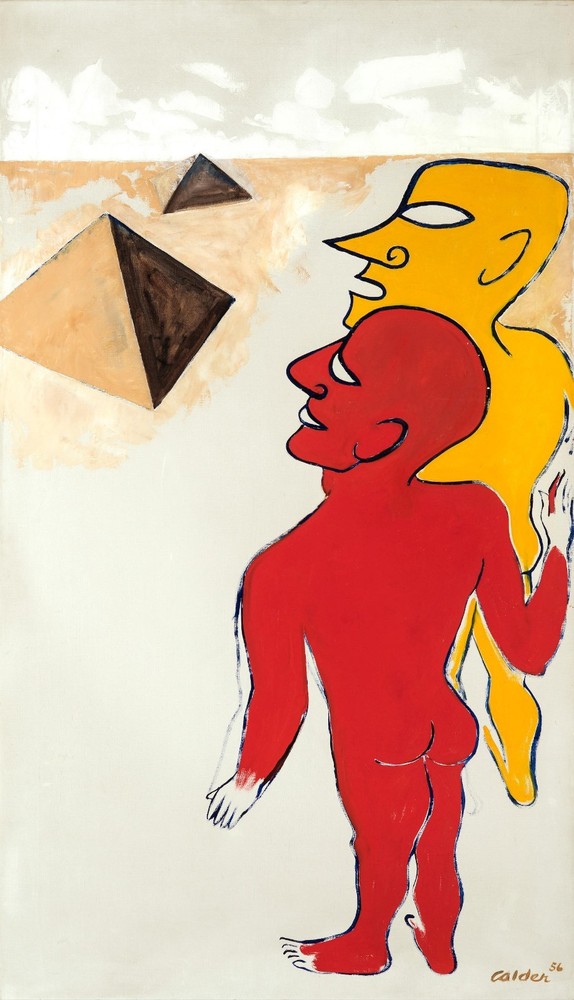 Alexander Calder: Two Men, Two Pyramids 22x30 Archival Quality Fine Art Print