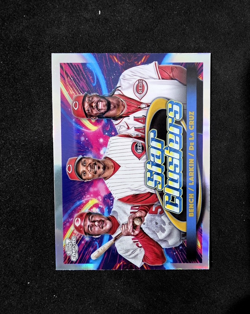 2025 Topps Chrome Cosmic TSC-4 Elly De La Cruz Johnny Bench Triple Star Cluster