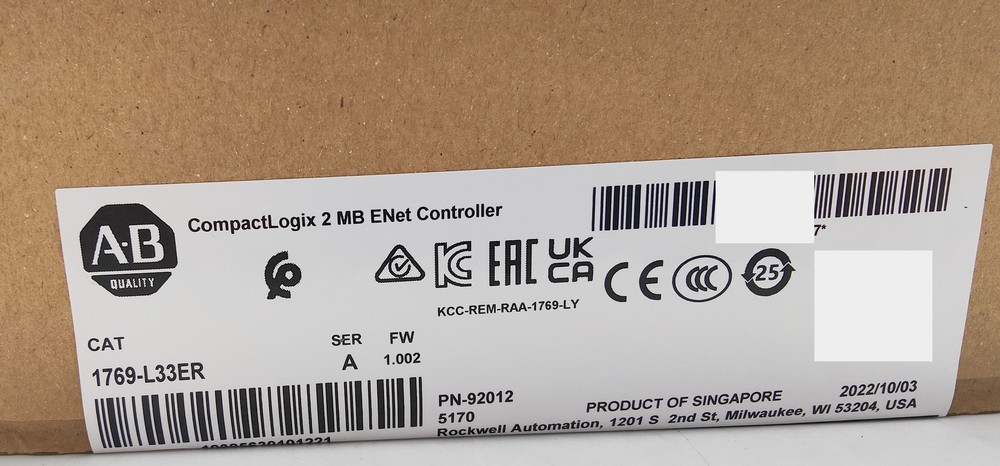1769-L33ER AB CompactLogix 2MB ENet New Factory Sealed Spot Goods#HTY1