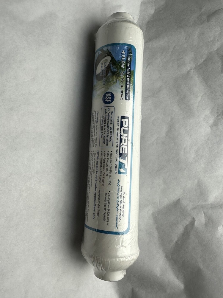 PURE T IL-10W-C-EZ38 Reverse Osmosis Inline Carbon Filter 10 x 2 3/8