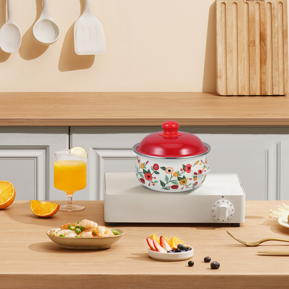 Kitchen Stockpot Ceramic Enamel Cooking Pot Stock Pot Noodle Cooking Pot