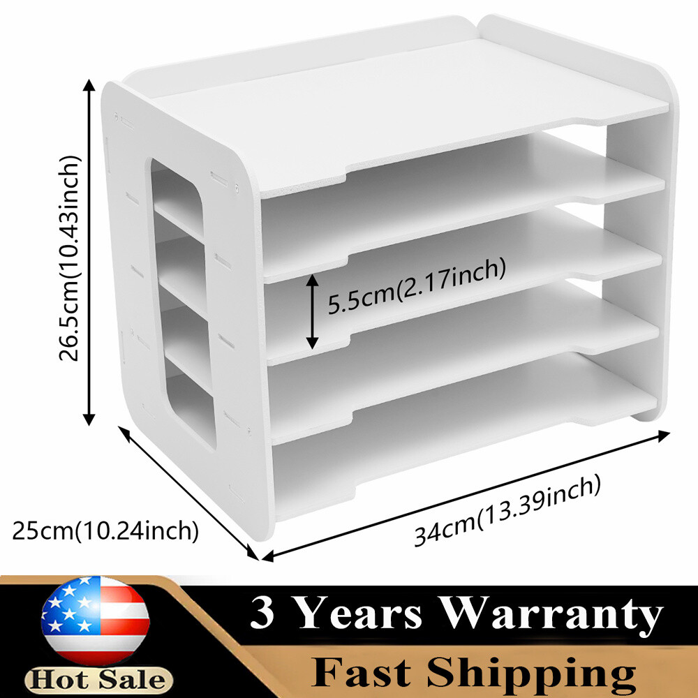 5-Tier Stackable Desktop File Organizer for Papers & Documents