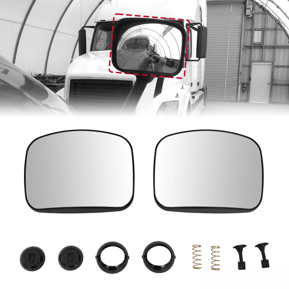 Pair Hood Mirror Glass Convex For Freightliner Cascadia 2008-2017 Left&Right Set