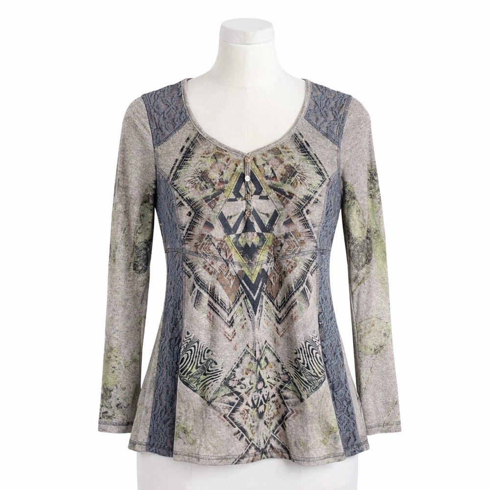 Vintage One World Top Women's Small Earth Tone Y2K Fairy Grunge Bohemian Floral