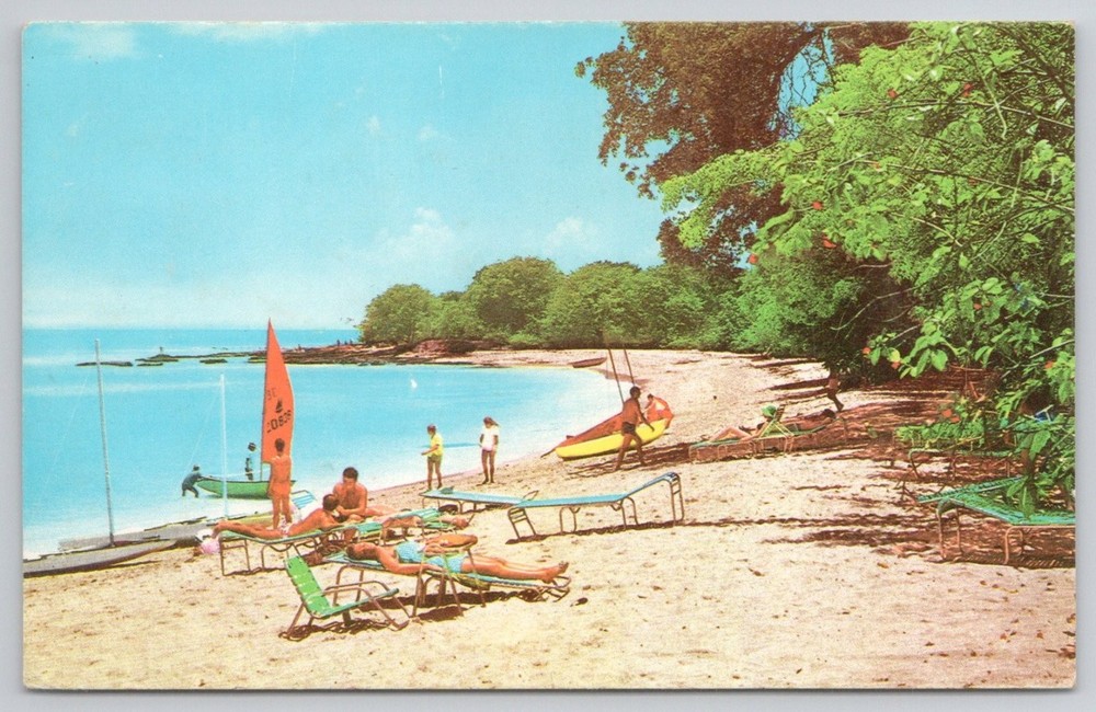 Paradise Beach Barbados Postcard - Vintage West Indies Scenic Photo