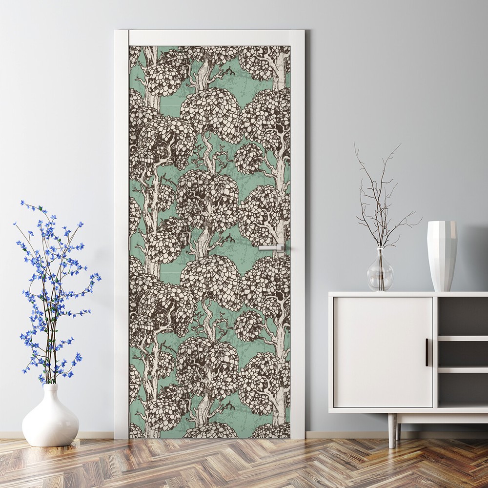 Enchanted Trees wall forest vintage woods trees nature wall art Door Decal