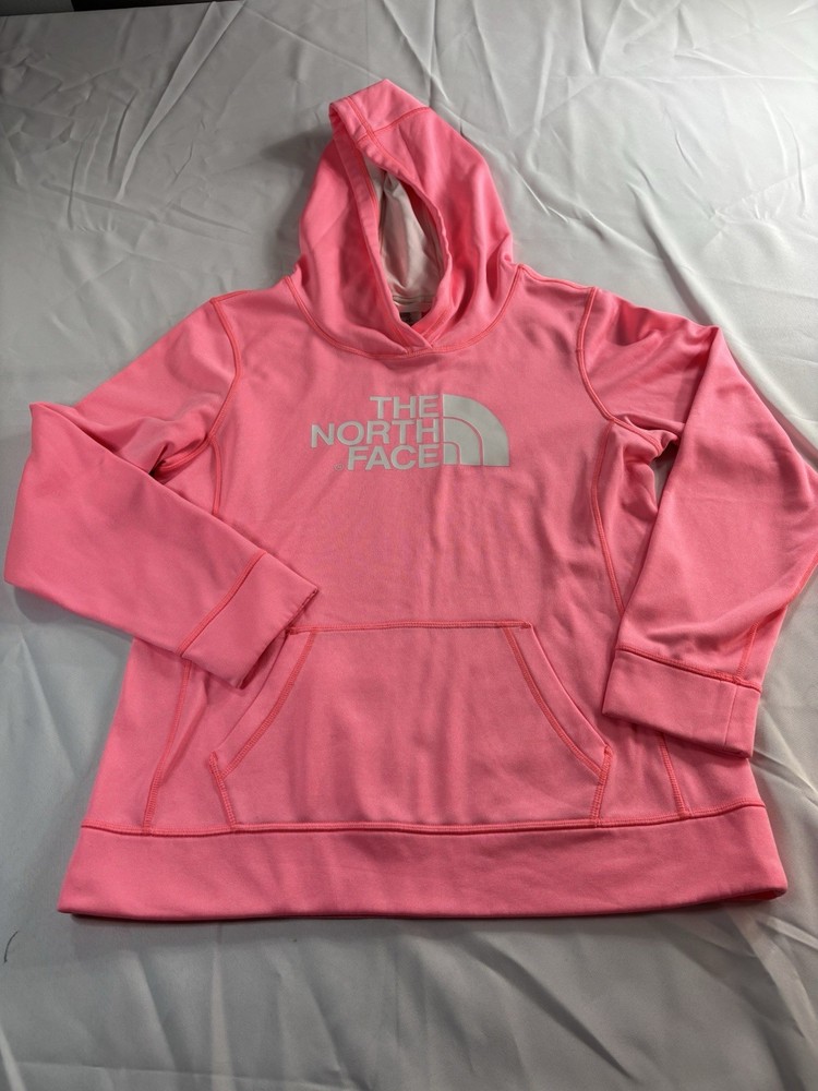 The North Face Pullover Hoodie Pink Fleece Logo Women's Size L