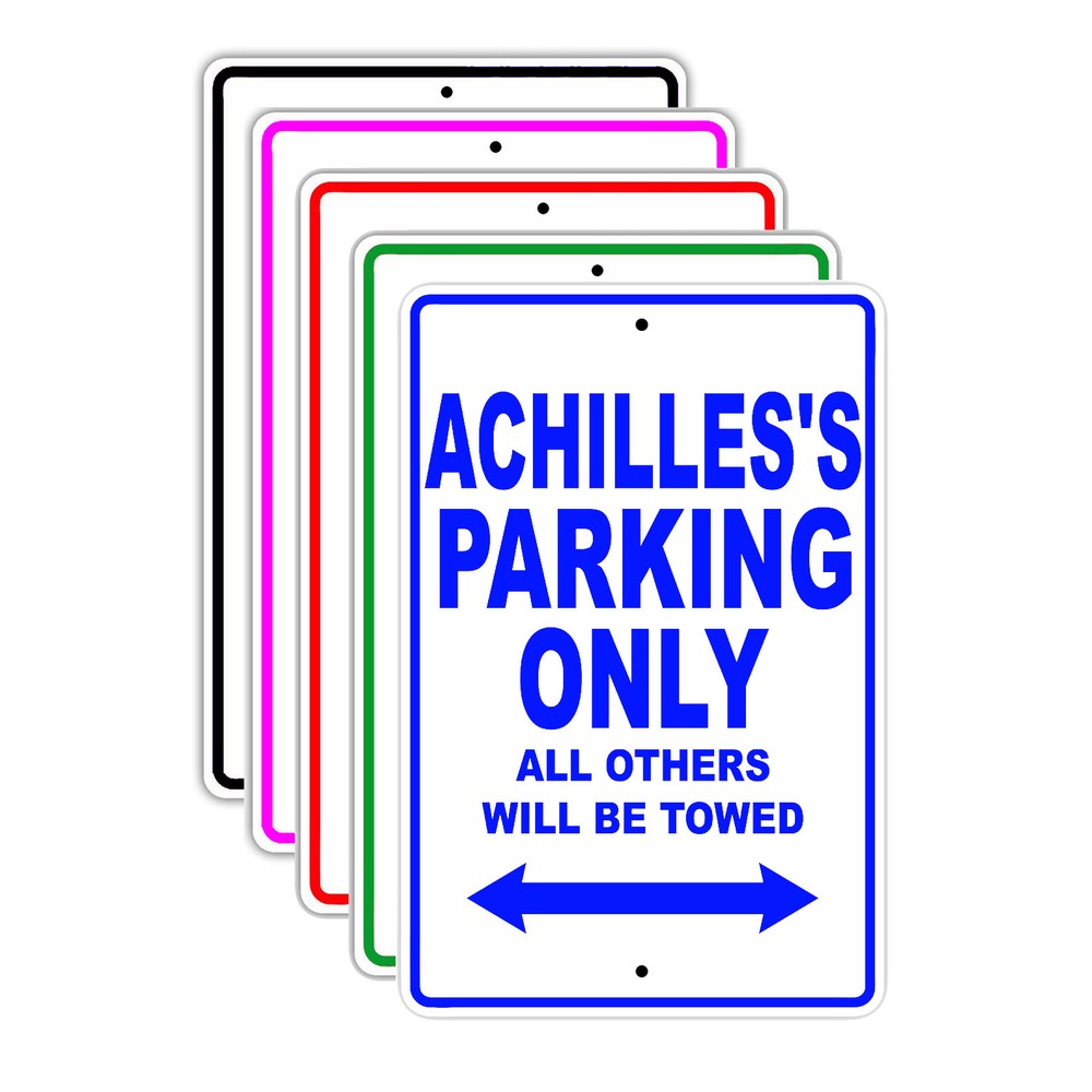 Achilles Parking Only Towing Enforced Novelty Aluminum Metal Sign-image