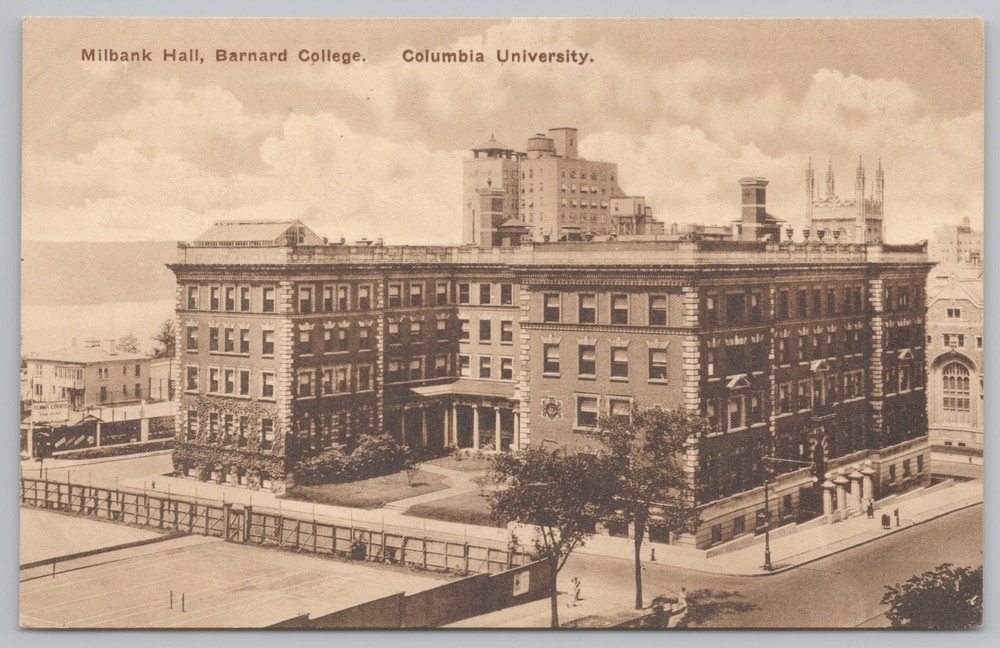 State View~Milbank Hall Bernard College Columbia University B&W~Vintage Postcard
