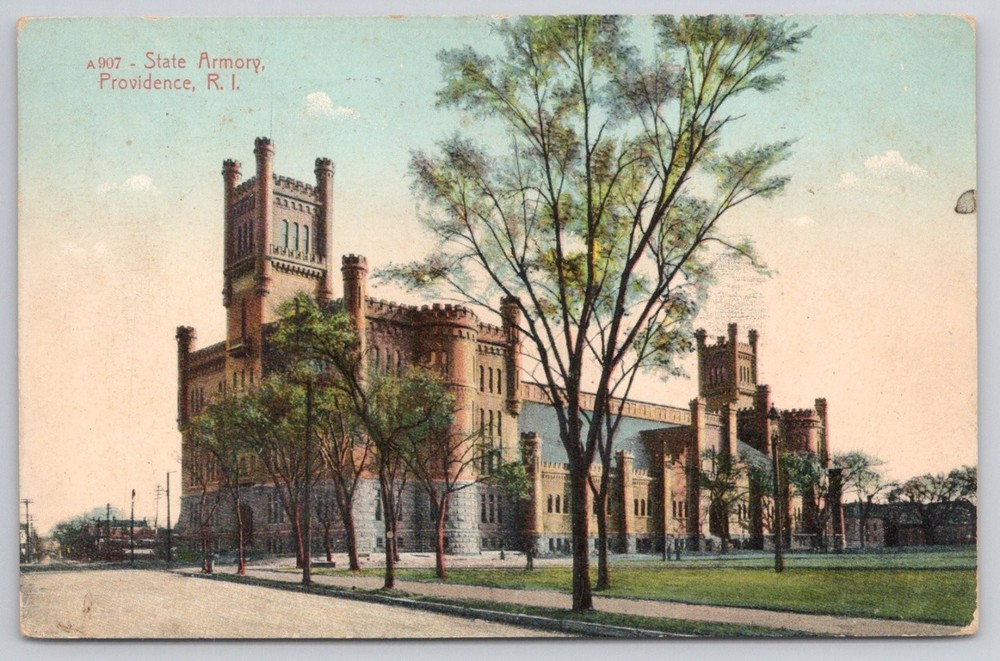 1909 State Armory Providence RI Postcard - Blanchard, Young & Co.