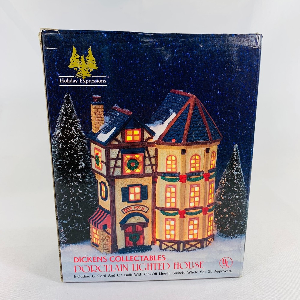 Dickens Collectables Holiday Expressions Book House Lighted Christmas Decoration with Festive Illumination