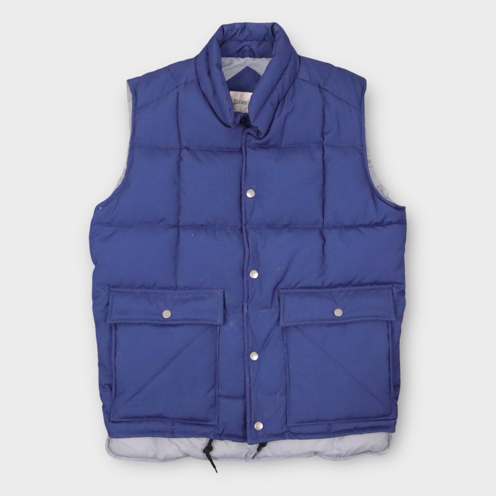 Vintage St. John’s Bay Puffer Vest Men’s Size Medium Blue Goose Down