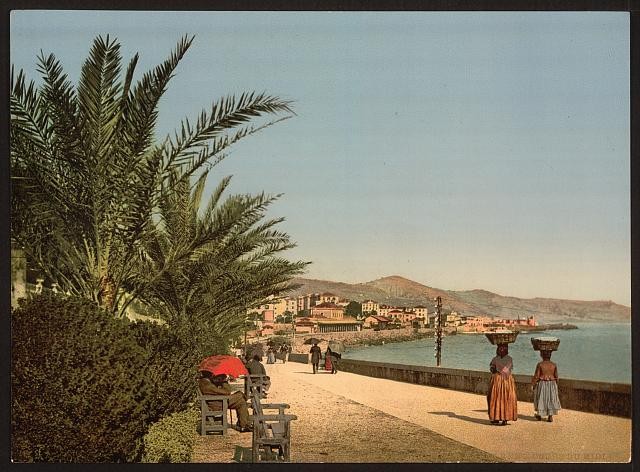 Photo:San Remo Italy Waterfront Promenade 1890s Riviera Photochrom Print