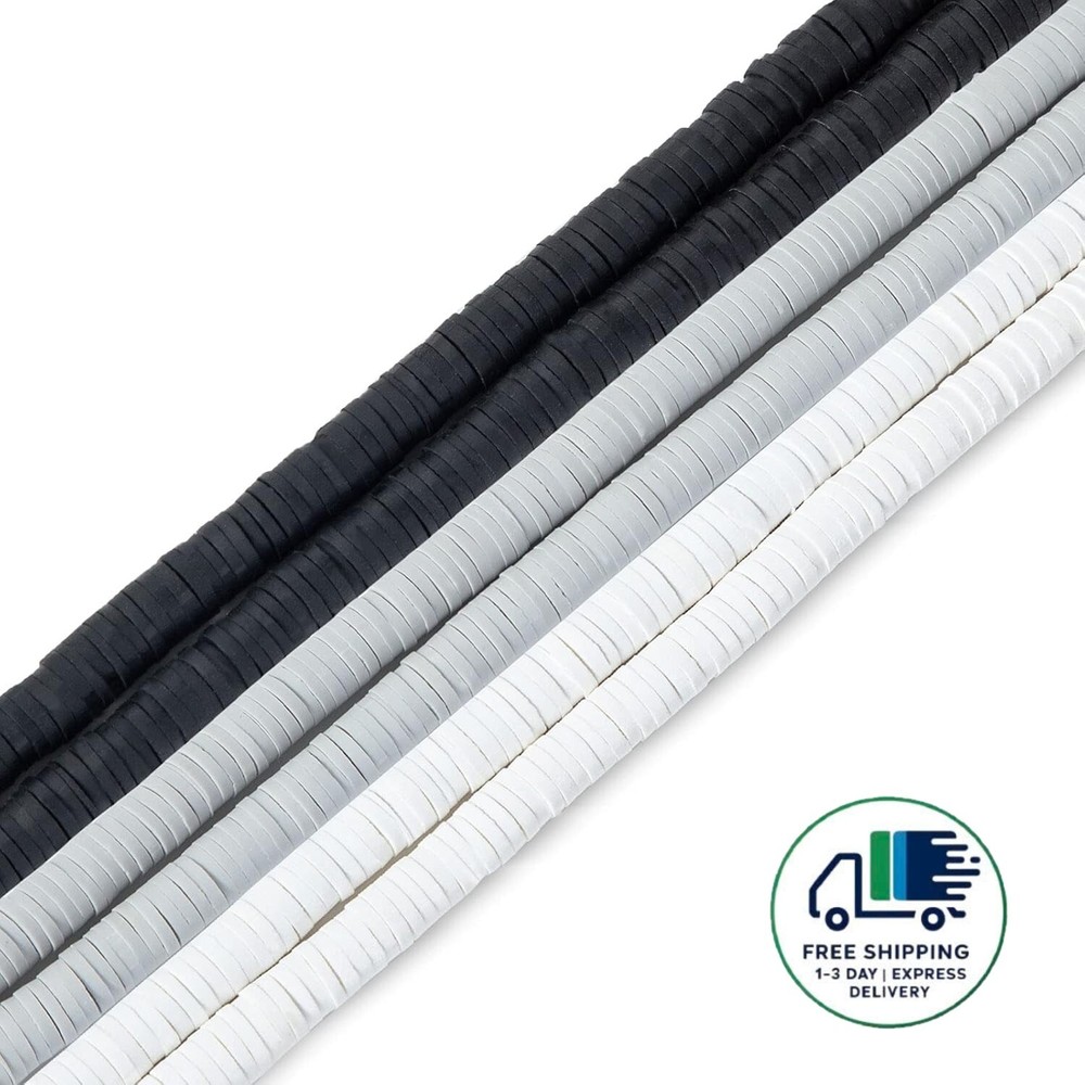 Cuentas de arcilla, 2100 cuentas de vinilo Heishi, cuentas espaciadoras redondas