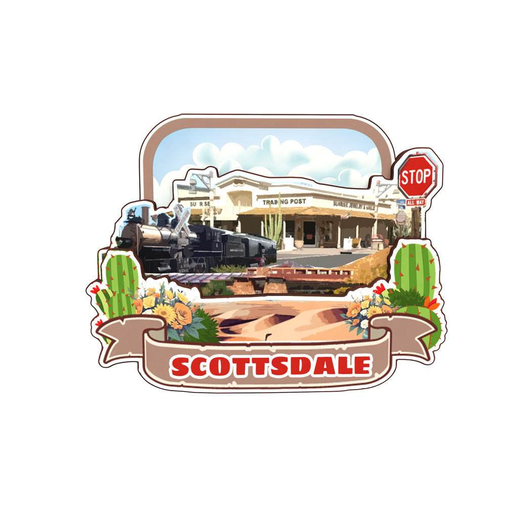 Scottsdale Arizona USA Refrigerator magnet 3D travel souvenirs wood craft