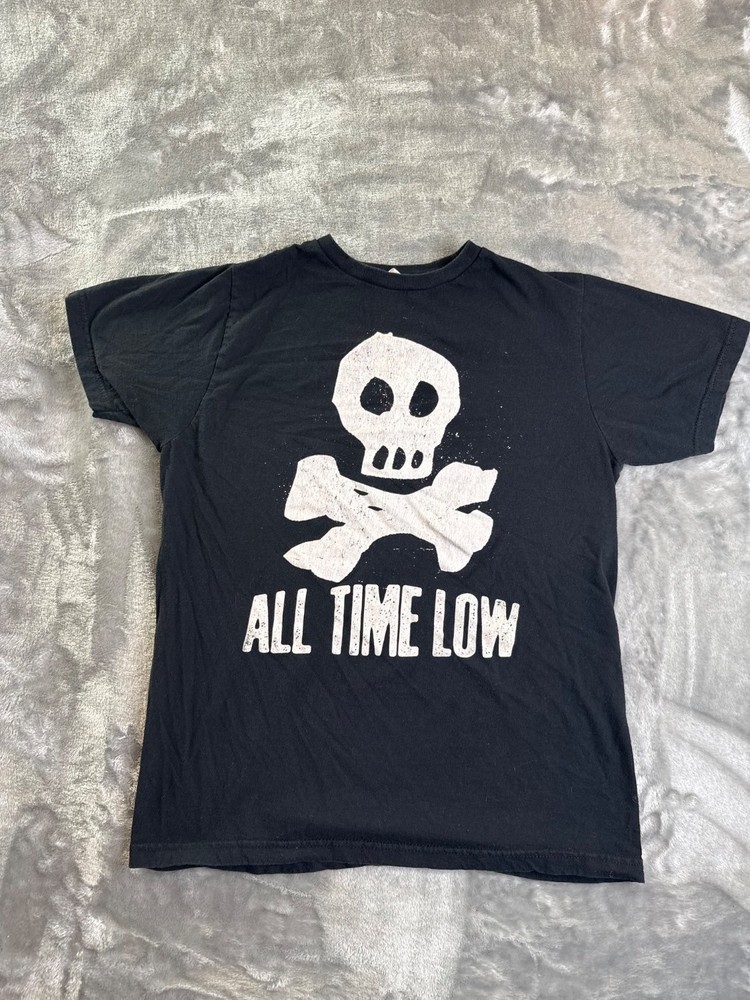 All Time Low Band T-Shirt Skull Crossbones Rockstar Energy Drink Black Medium M