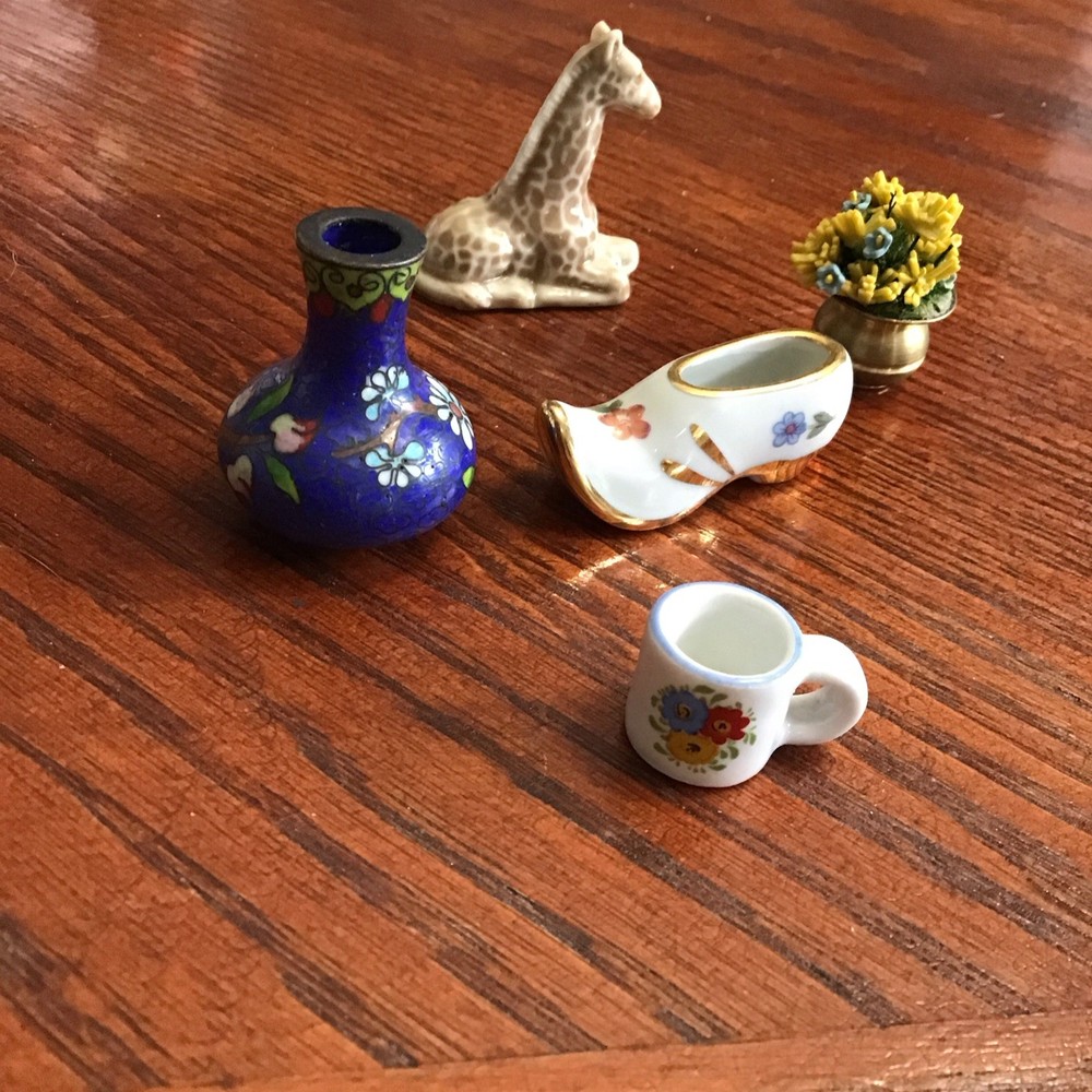 Vintage Lot Of Miniatures Reuter Porcelain, Limoges France, Brass,+ Cloisonné