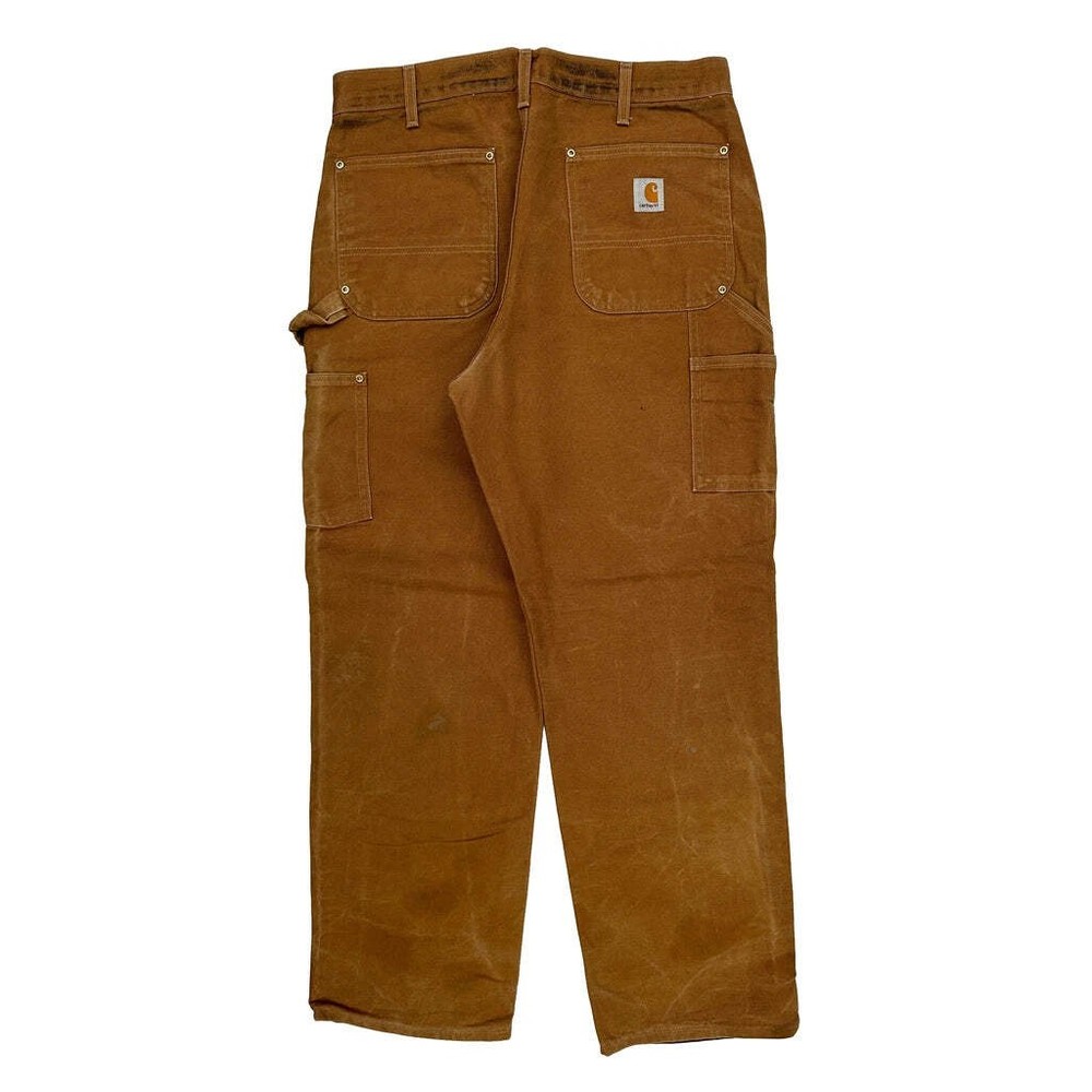 Made In USA Carhartt Double Knee Carpenter Pants - 33W 30L Brown Cotton